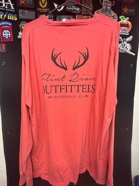 Blue 84 Coral-Red Long Sleeve Tee with Antler Outfitters Logo
